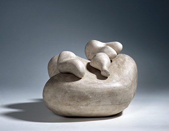 Sculpture by Jean (Hans) Arp titled ' '3 Disagreeable Objects on a Face'