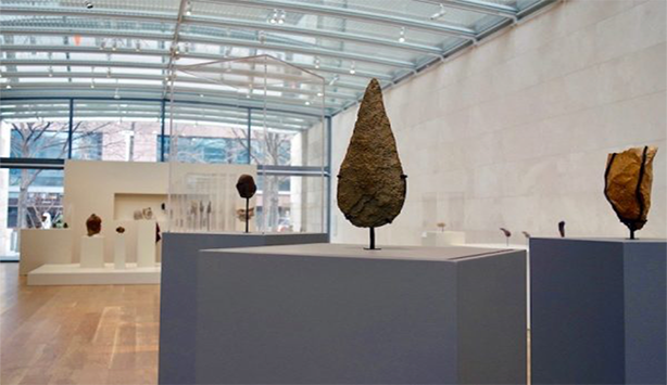 Teardrop Handaxe on display at the Nasher Museum