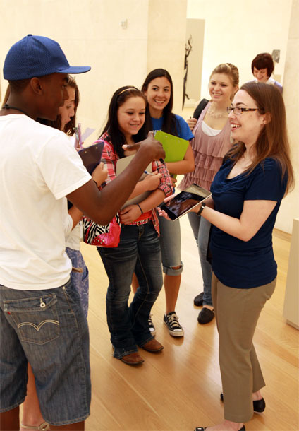 A Nasher Gallery Teacher leads an interactive tour for high school students